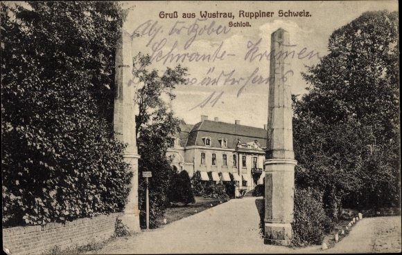 Postcard Wustrau Altfriesack Fehrbellin in Brandenburg, Schloss