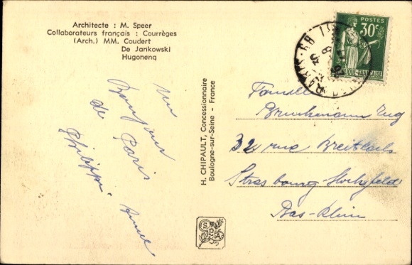 Postcard Paris, International Exhibition 1937, German Pavilion