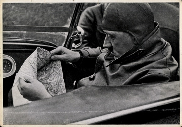 Sammelbild Adolf Hitler im Auto, Straßenkarte, Sammelwerk Nr. 15 Bild 11