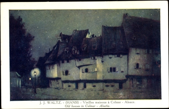Artist Postcard Hansi, Jean Jacques Waltz, Colmar Colmar Alsace Haut Rhin, Vieilles maisons