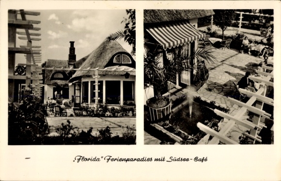 Ak Ostseebad Scharbeutz in Holstein, Florida Ferienparadies mit Südsee-Café