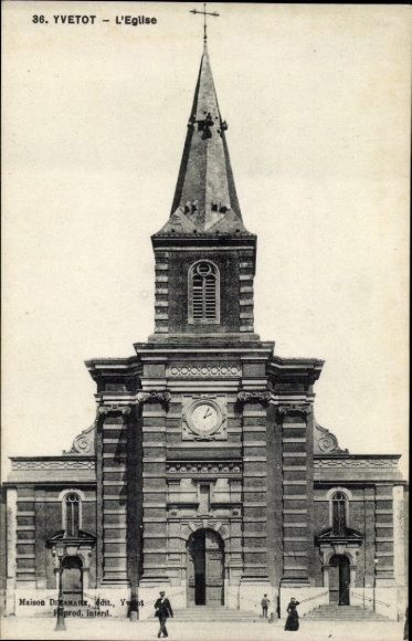 Postcard Yvetot Seine Maritime, Church