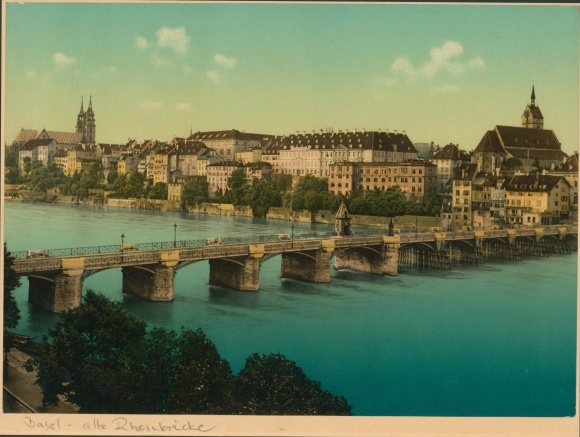 Photo Bâle Basel Stadt Switzerland, Old Rhine Bridge, photochromia