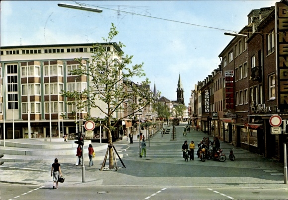 Viersen in North Rhine-Westphalia, cityscape, busy street, modern architecture, children's...