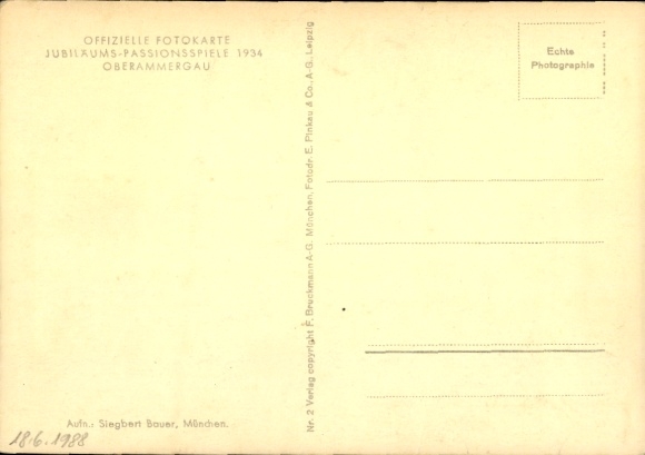 Postcard Passion Play Oberammergau 1934, actor Alois Lang, Jesus actor