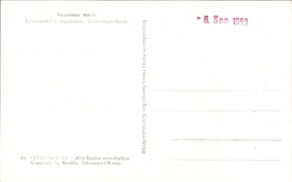 Postcard Wintersbach Dammbach in the Spessart, aerial photograph