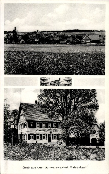 Postcard Maisenbach Zainen Bad Liebenzell in the Black Forest, Gasthaus Löwen, general view