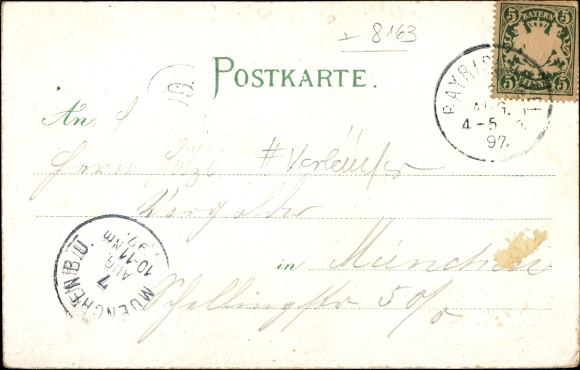 Chromo-Litho Bayrischzell in the Mangfall mountains of Upper Bavaria, partial view