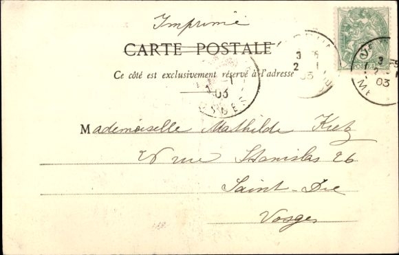 Postcard Man with two babies in his arms