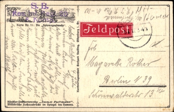 Artist Postcard Counter-espionage, Soldier, Nurse, Railway Compartment, Always Expert