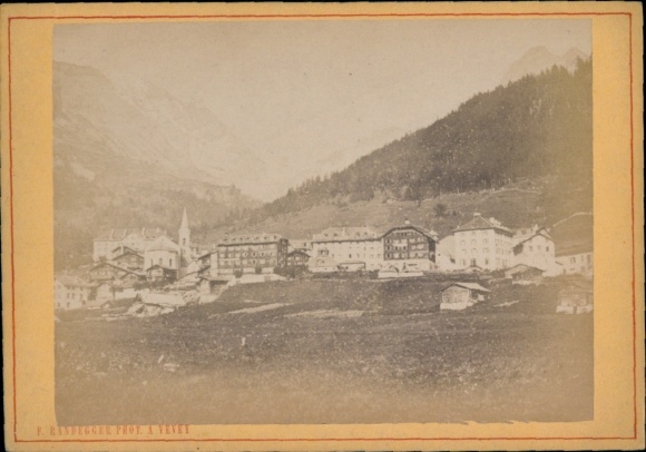 Kabinett Foto Leukerbad Loeche les Bains Kanton Wallis, Totalansicht