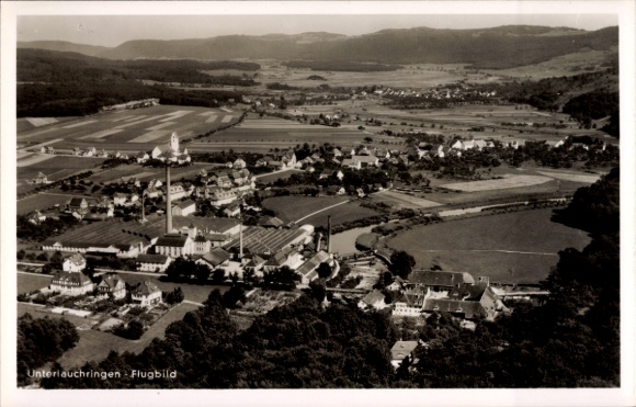 Postcard Unterlauchringen Lauchringen in Baden, aerial photograph