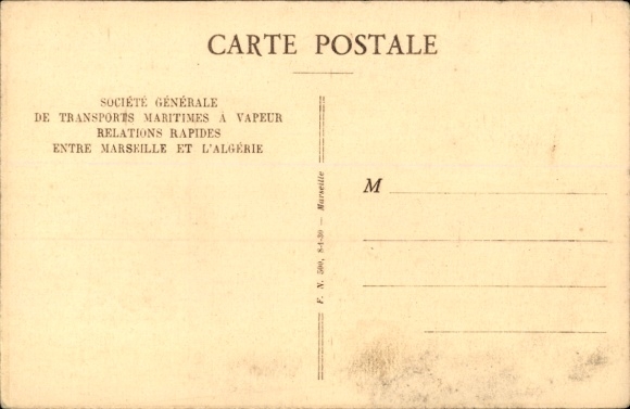Postcard Paquebot Laferrière, Société Générale des Transports Maritimes, SGTM