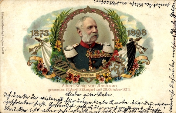 Chromo-Litho King Albert of Saxony, Jubilee 1898, portrait