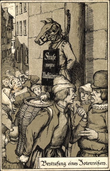 Künstler Litho Jodolfi, Bestrafung eines Zotenreißers