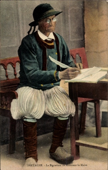 Postcard Bretagne, The Mayor's Signature