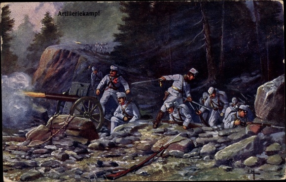 Artist PC Imperial-Royal Army, Mountain Howitzer, War in the Alps