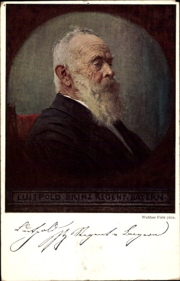 Artist Postcard Firle, Walther, Prince Regent Luitpold of Bavaria, Portrait, Regency Anniversary