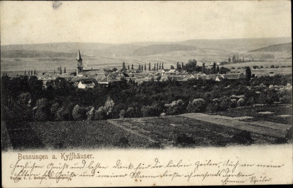 Postcard Bennungen Südharz, general view