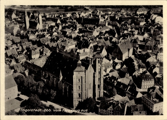KP Ingolstadt nad Dunajem Górna Bawaria, lotnicze zdjęcia architektury, widok miasta