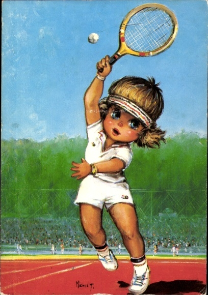 Künstler Ak Thomas, Michel, Tennisspielerin