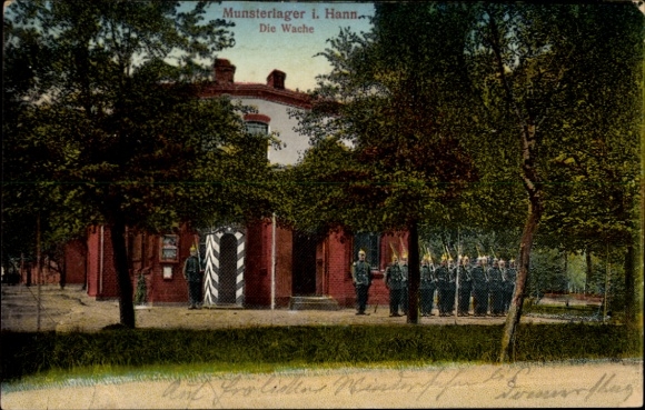 Ak Munster im Heidekreis, Truppenübungsplatz Munsterlager, Wache, Soldaten in Uniform