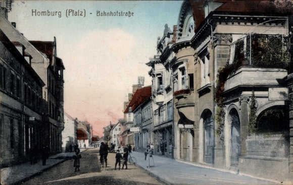Postcard Homburg in der Pfalz Saarland, Bahnhofstraße