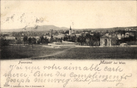 Postcard Wien 23 Liesing Mauer, Panorama
