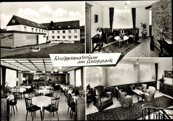 Postcard Bad Berleburg North Rhine Westphalia, Kneipp sanatorium at the castle park, Haus Erna