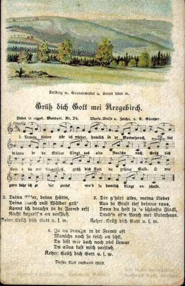 30 individual song cards, Anton Günther
