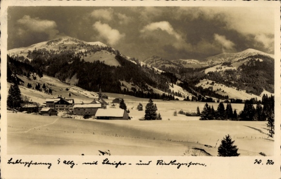Ansichtkaart Balderschwang im Allgäu, winters gezicht, Pension Kienle