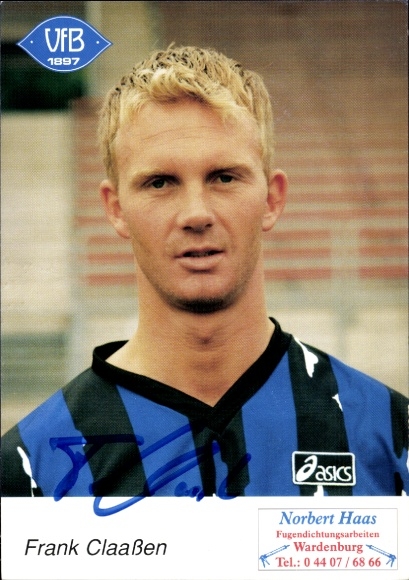 Autogrammkarte Fußballer Frank Claaßen, VfB Oldenburg, Autogramm