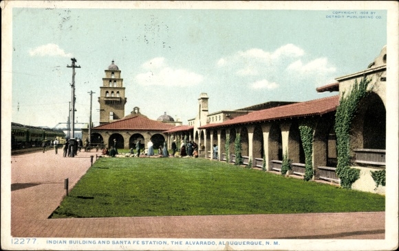 Ak Albuquerque New Mexico USA, Indian Building und Santa Fe Station