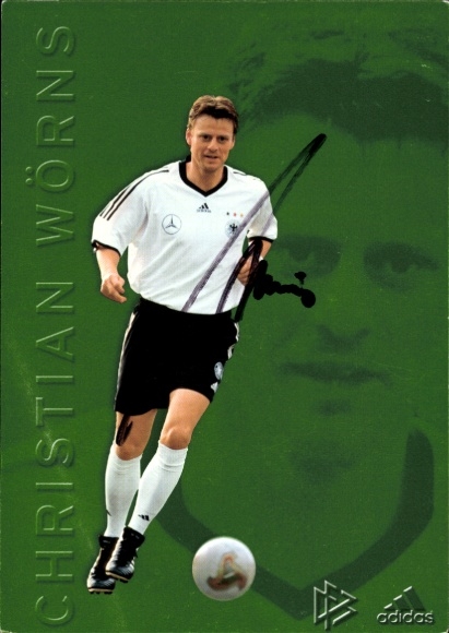 Autograph card footballer Christian Wörns, German national team, autograph