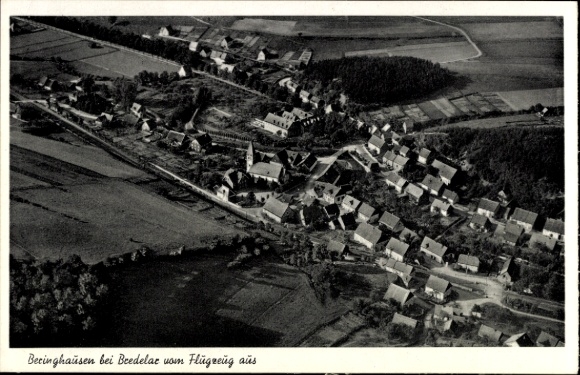 Postcard Beringhausen Marsberg in the Sauerland, aerial view of Beringhausen, green landscape, numerous houses