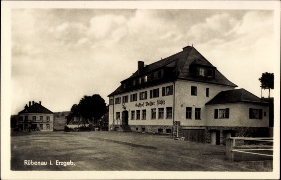 Ak Rübenau Marienberg in het Ertsgebergte van Saksen, Gasthof Weißer Hirsch