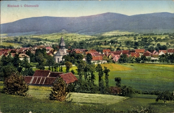 Postcard Rimbach in the Odenwald, general view