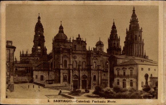 KP Santiago de Compostela Galicia Hiszpania, północna fasada katedry, architektura