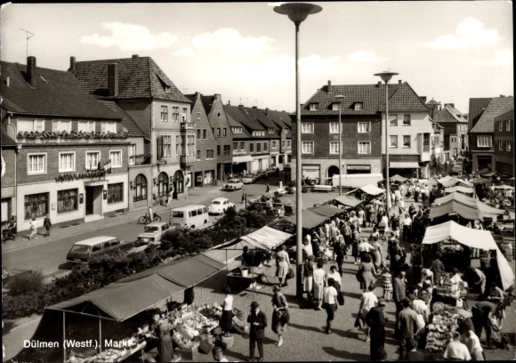 Ak Dülmen w Münsterland Westfalia, rynek