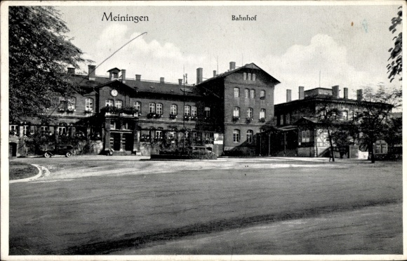 Ak Meiningen in Thüringen, Bahnhof