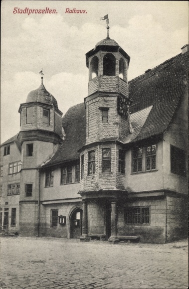 Postcard Stadtprozelten in Lower Franconia, town hall