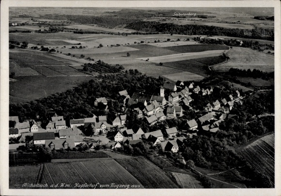 Postcard Michelbach an der Heide Gerabronn, Kupferhof, aerial photograph