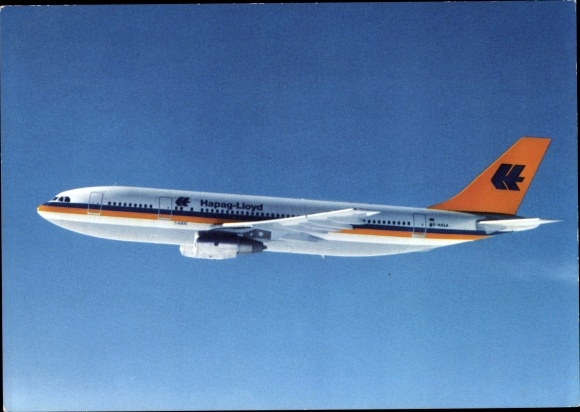 Postcard passenger aircraft Airbus A 300 B 4 of Hapag Lloyd