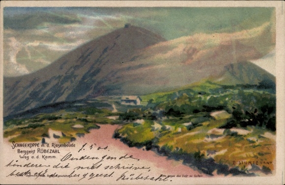 Kunstenaar litho Sturtevant, E., Malá Úpa Kleinaupa Königgrätz, Schneekoppe, Bohemian Baude