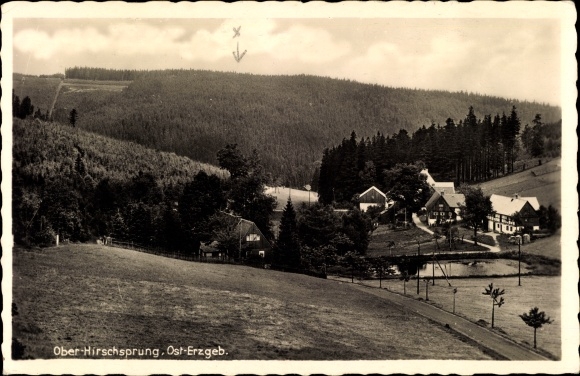 Postcard Oberhirschsprung Hirschsprung Altenberg Ore Mountains, Panorama