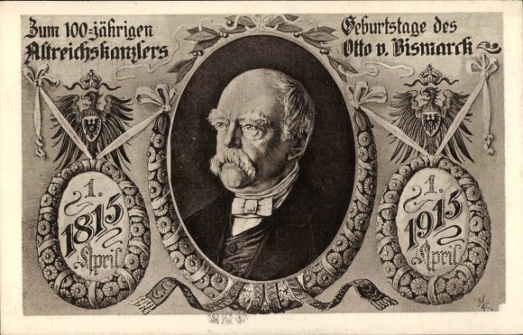Postwaardestuk Otto von Bismarck, 100e geboortedag 1815-1915, PP 32 C 40