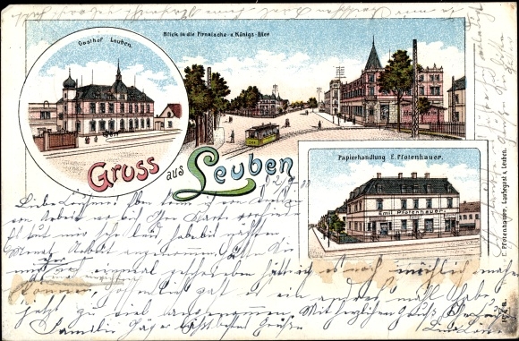 litho Dresden Leuben, herberg, papierwinkel, Pirnaische Allee, Königs Allee