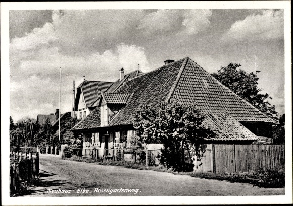 Postcard Neuhaus an der Elbe, Rosengartenweg