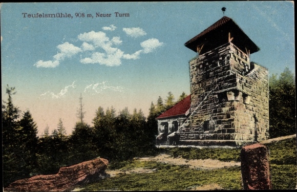 Postcard Loffenau in the Black Forest, Teufelsmühle, Neuer Turm