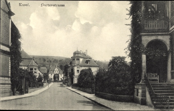 Postcard Kusel in the Palatinate, Garden Street